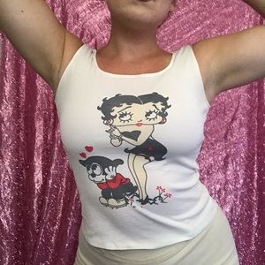 1970s Betty Boop White Tank Top